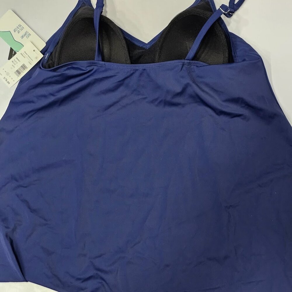Swim Solutions Midnight Princess High-Low Tankini Top - Picture 6 of 10
